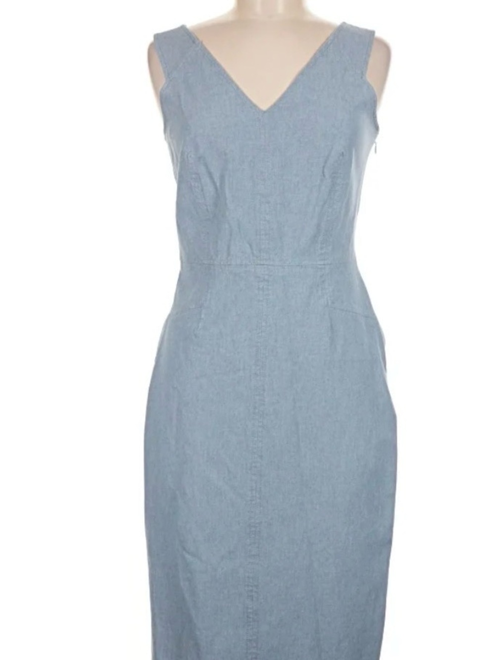 Banana Republic Light Blue Sleeveless V-Neck Midi Dress